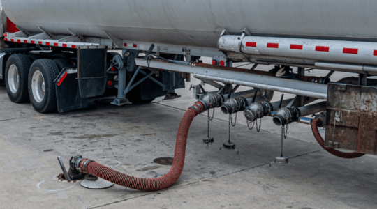 Fuel truck filling underground storage tank 1600x600